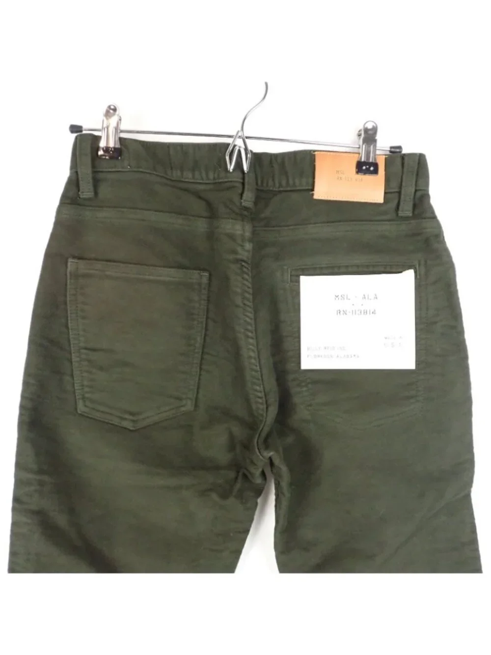 Billy Reid Moleskin Jean Army Green Size 28 NWT - Picture 4 of 5